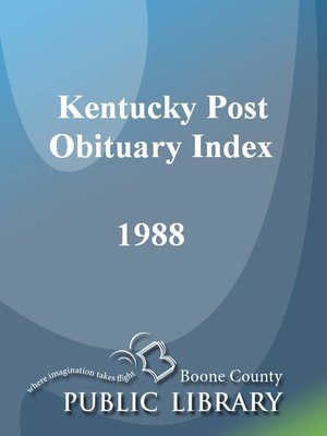 cover image of Kentucky Post Obituary Index, 1988